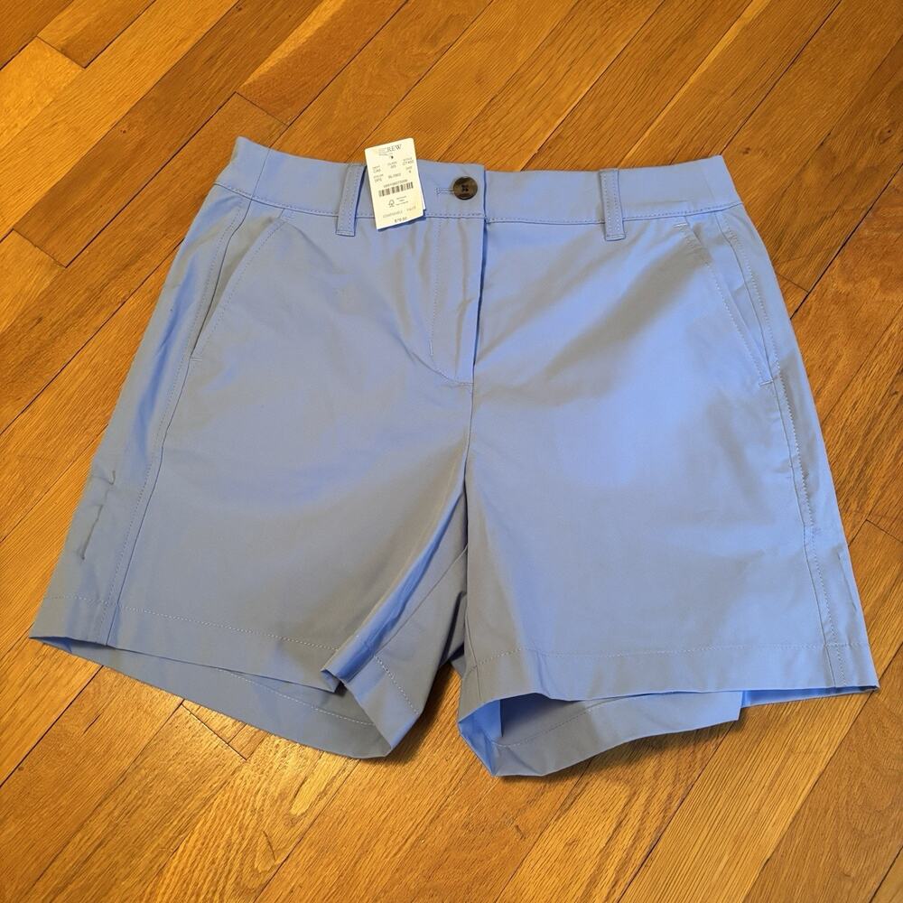 NWT J CREW Women’s Performance Tech Shorts Dusty Peri Blue 6 Golf Tennis New